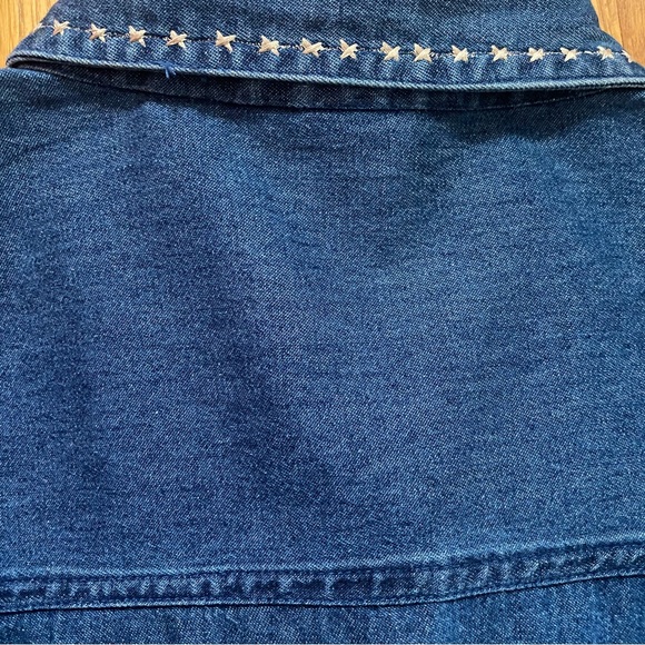 🌈4/$20🌈 Vintage 90s/Y2K CAT Applique Star Embroidered Kitsch Denim Shirt 2X - Picture 10 of 13